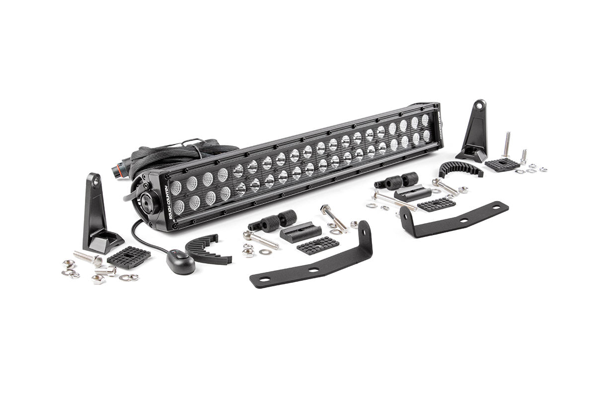 Fits Nissan Titan XD (16-24) LED Light Kit Bumper Mount 20" Black Dual Row 70645