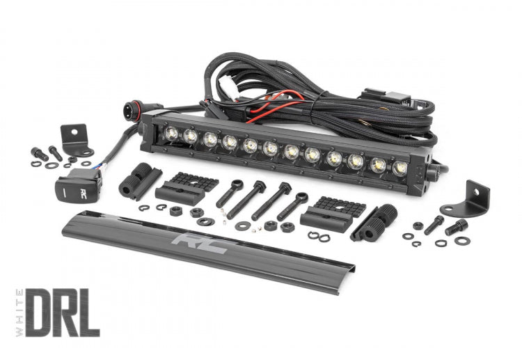 12 Inch Black Series LED Light Bar; Single Row; Cool White DRL 70712BLDRL