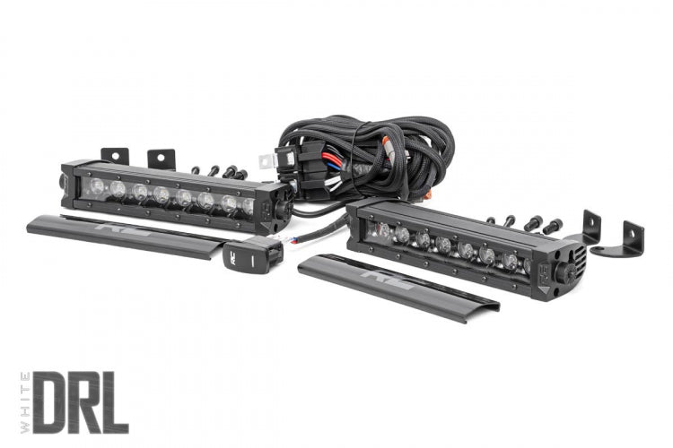 8 Inch Black Series LED Light Bar; Single Row; Cool White DRL; Pair 70728BLDRL
