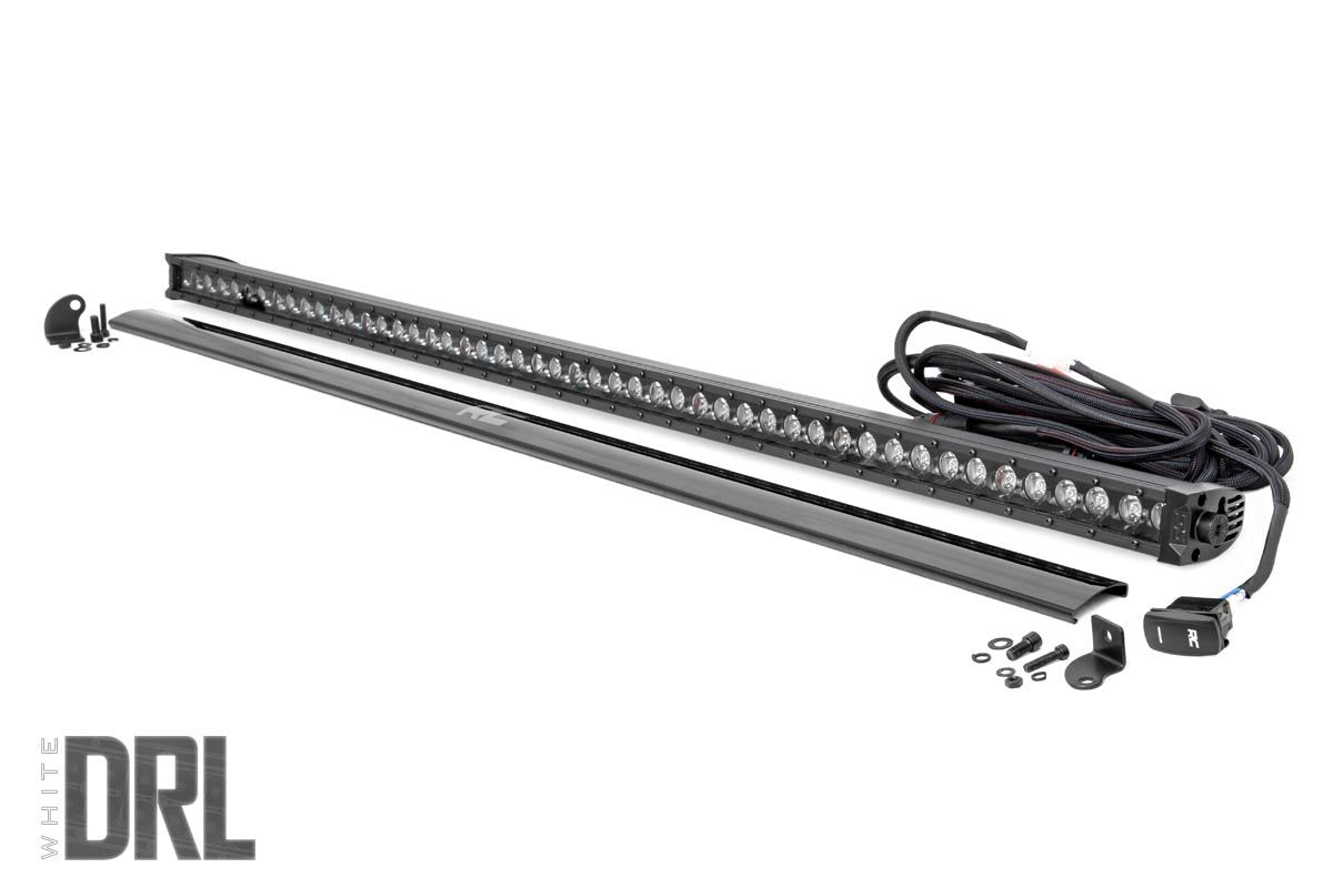 50 Inch Black Series LED Light Bar; Single Row; Cool White DRL 70750BLDRL