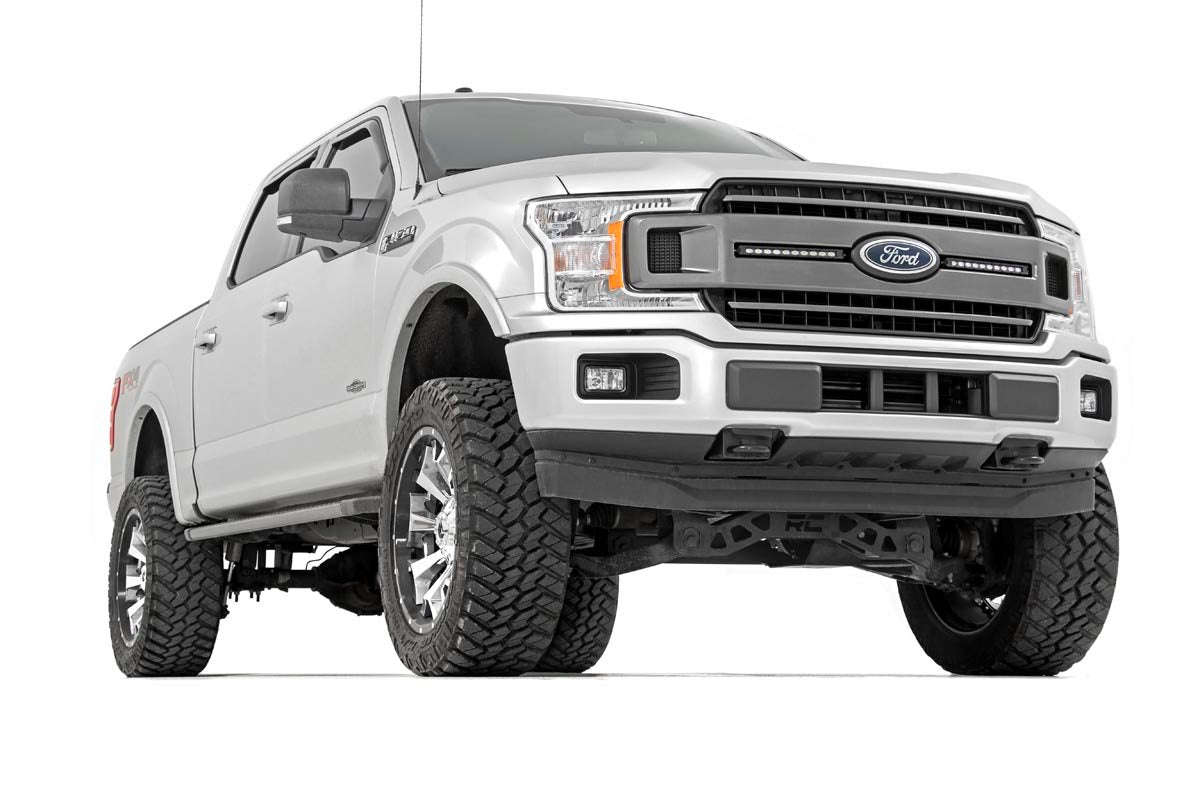 Fits Ford F-150 (18-20) LED Light Kit Grille Mount 10" Black Slimline Pair 70808