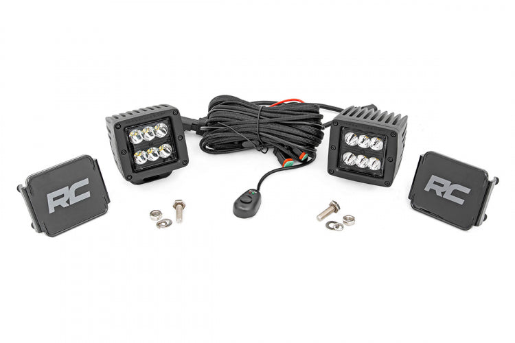 2 Inch Black Series LED Light Pods; Spot; Square 70903BL