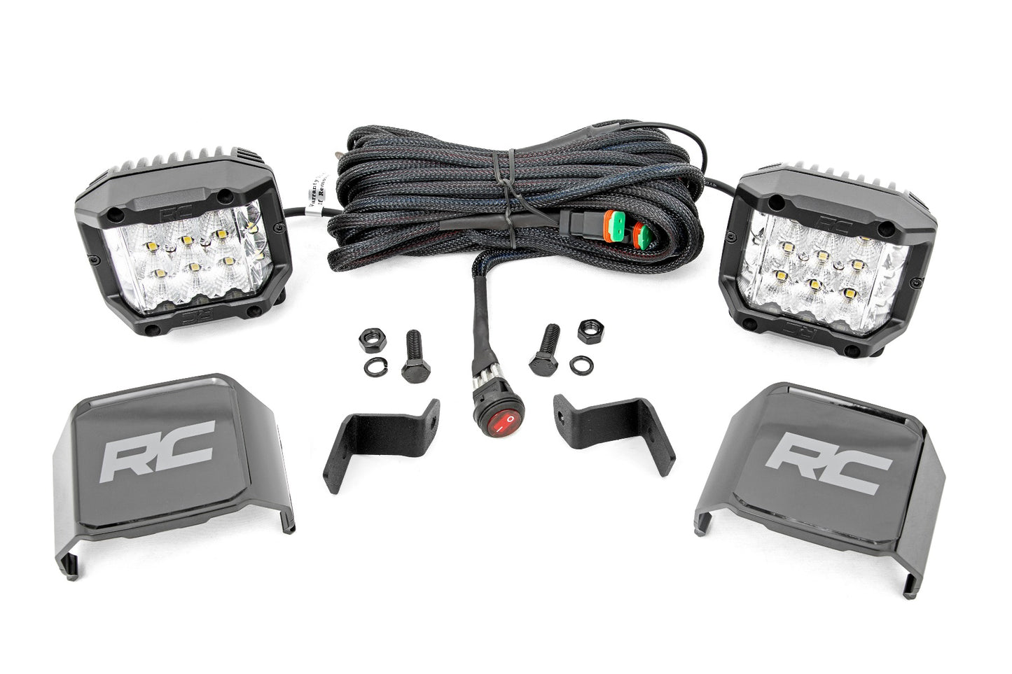 Fits Ford F-150 (15-24) LED Light; Ditch Mount; 2" Chrome Pair; Wide Angle 71033