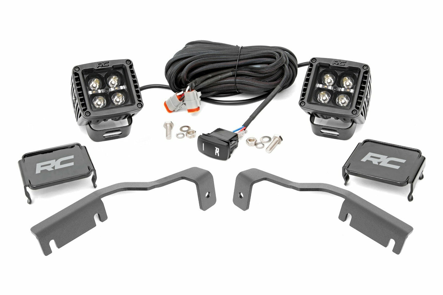 Fits Nissan Frontier(22-24) LED Light Ditch Mount 2" Black Pair Amber DRL 71067