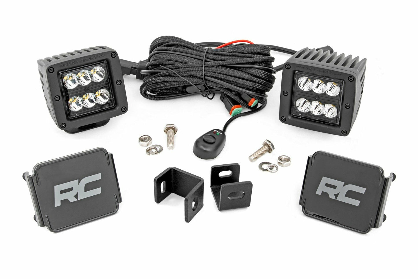 Fits Toyota Tundra (22-24) LED Light Kit; Ditch Mount; 2" Black Pair; Spot 71071