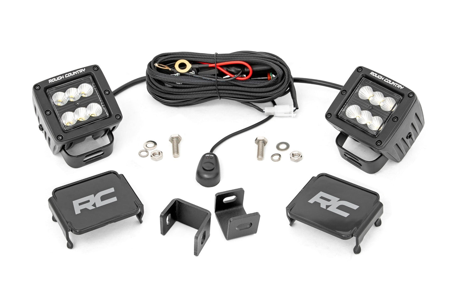 Fits Toyota Tundra (22-24) LED Light Kit; Ditch Mount; 2" Black Pair; 71072