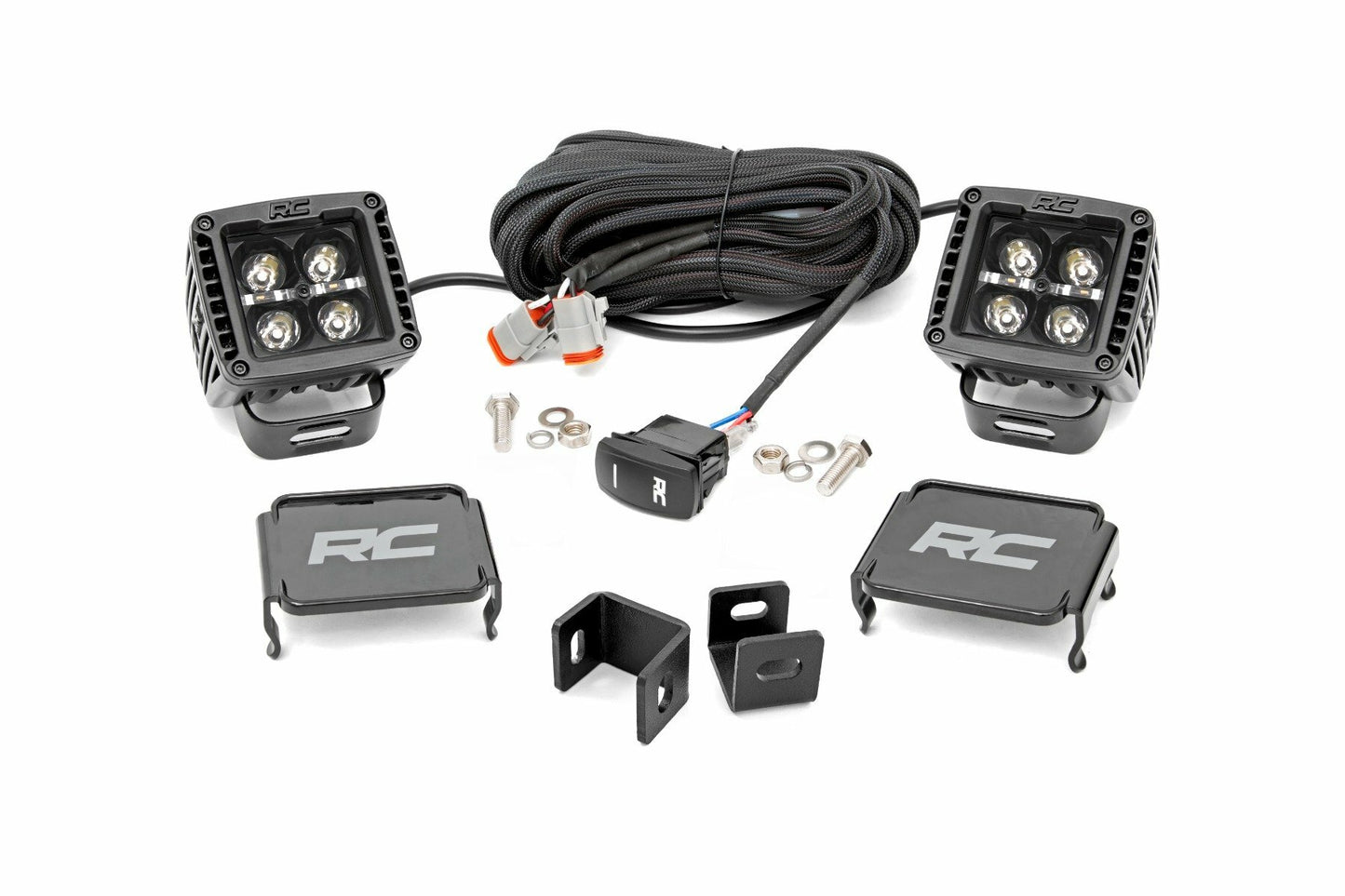 Fits Toyota Tundra(22-24) LED Light Ditch Mount 2" Black Pair White DRL 71073