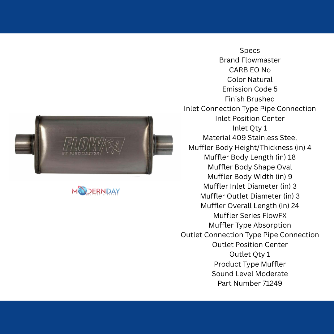 FlowFX Muffler - 3.00 Center In/3.00 Center Out - Straight Through Performance -