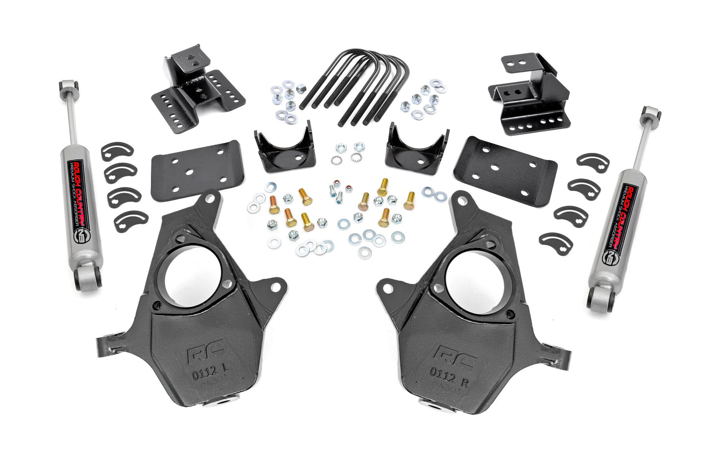 Fits Chevy 1500(14-18) 2" Lowering 4" Rear Lowering Alum/Stamped Knuckle 71630