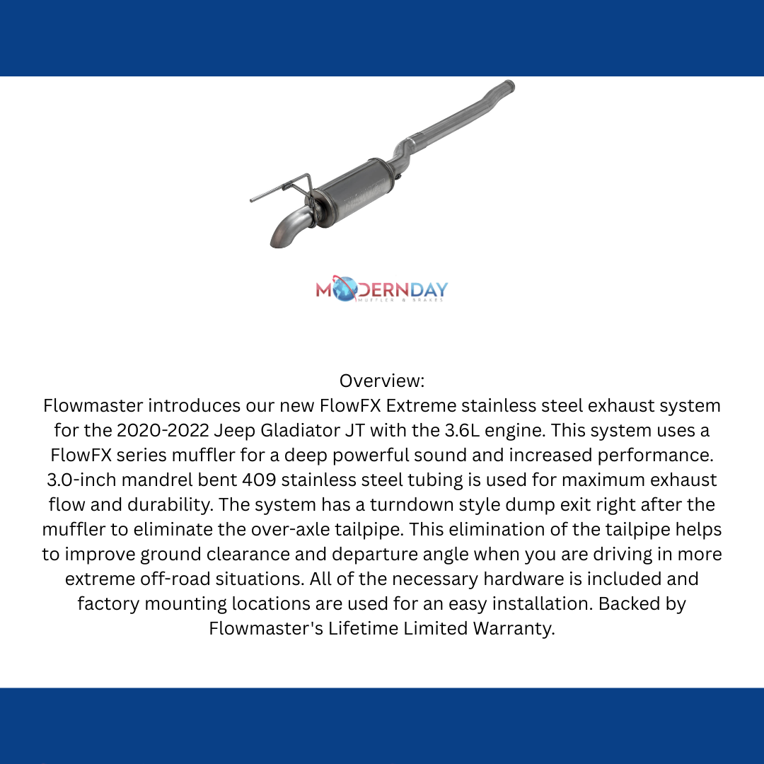 Fits Jeep Gladiator 2020-2022 Exhaust Muffler Pipe System 3.0 FlowFX 717969