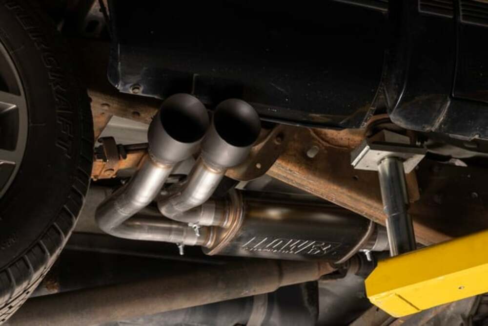 Fits 1996-1999 GM 1500 w/5.7L, Cat-Back, dual out same side exit, exhaust 718188