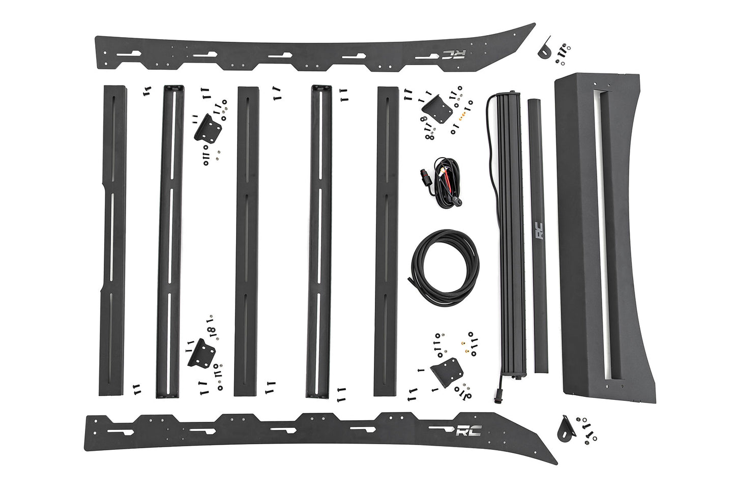 Fits Toyota Tacoma 2WD/4WD (2005-2023) Roof Rack; Front LED Lights; 73107