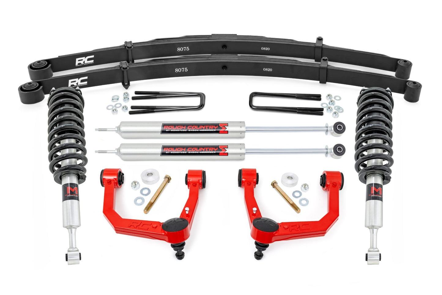 Fits Toyota Tacoma 4WD (2005-2023) 3.5 Inch Lift Kit; UCA; M1 Struts; 74241RED