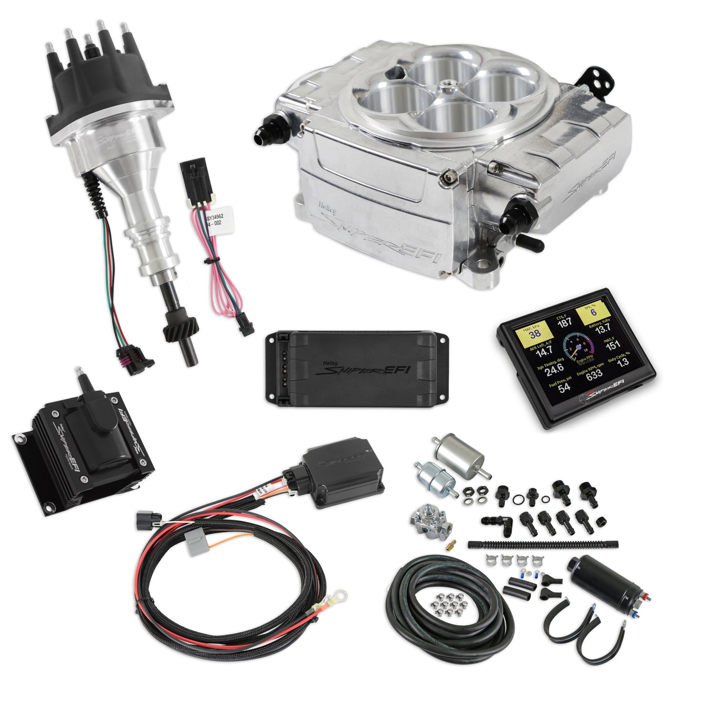 1954 Ford Club Sniper 2 EFI Bundle with HyperSpark Ignition System 550-510-3PK-SBF