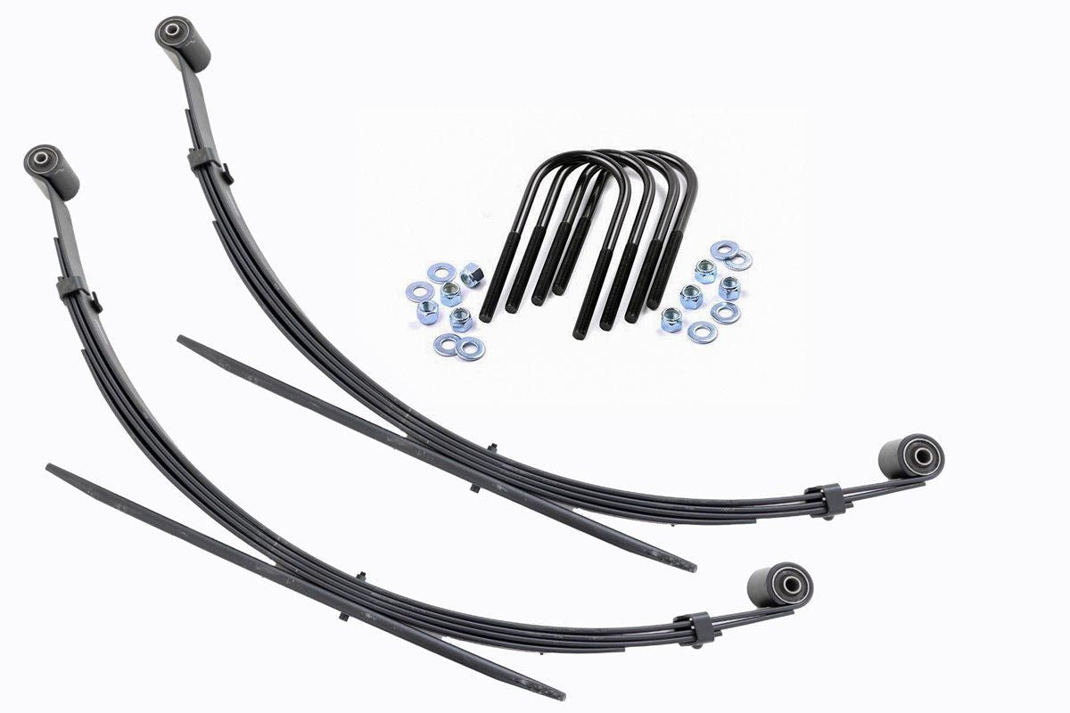 Fits Ford F-250/F-350 SD 4WD (99-04) Rear Leaf Springs; 4" Lift; Pair; 8066Kit