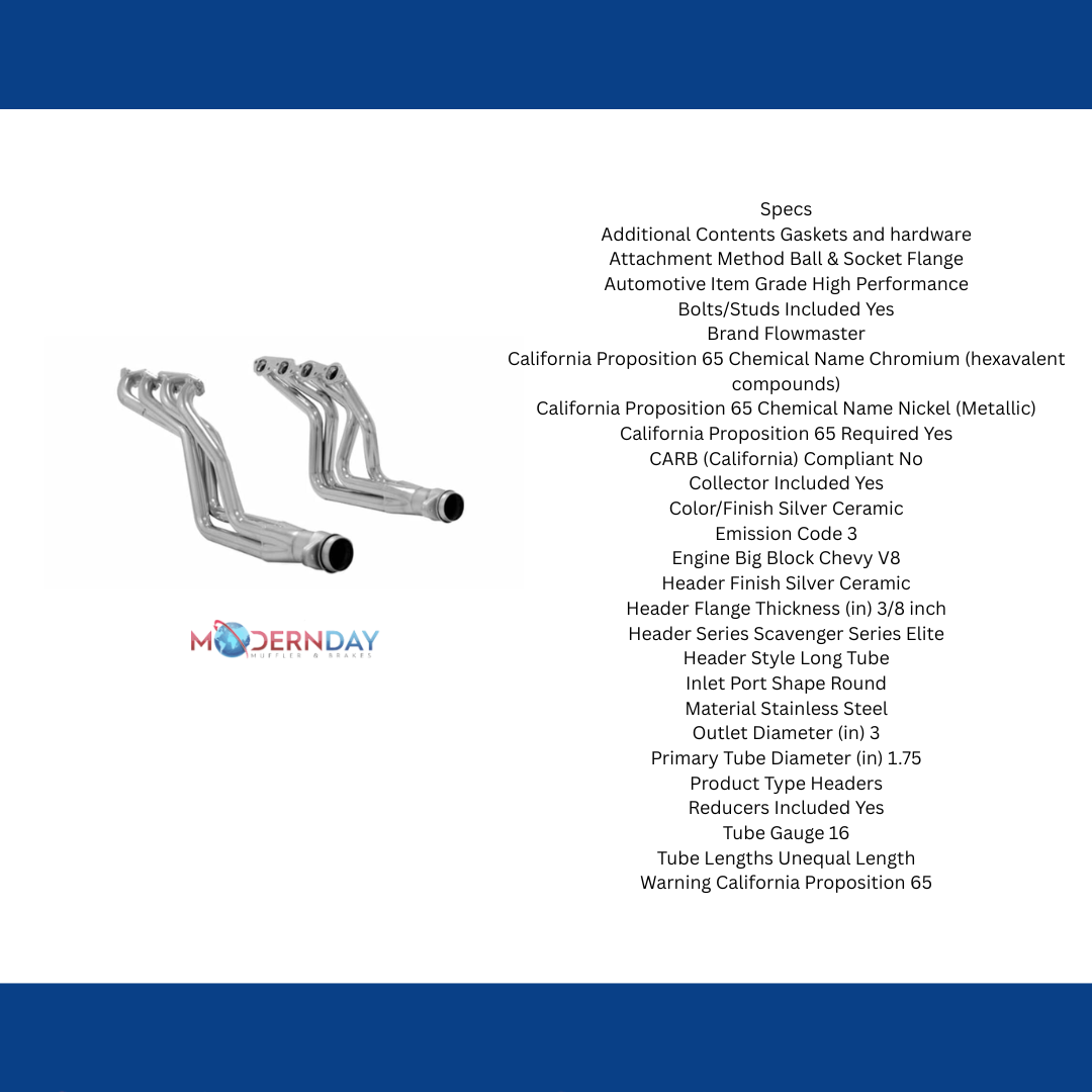 1965-1972 Chevrolet Chevelle Header Flowmaster Scavenger Series Elite 814111