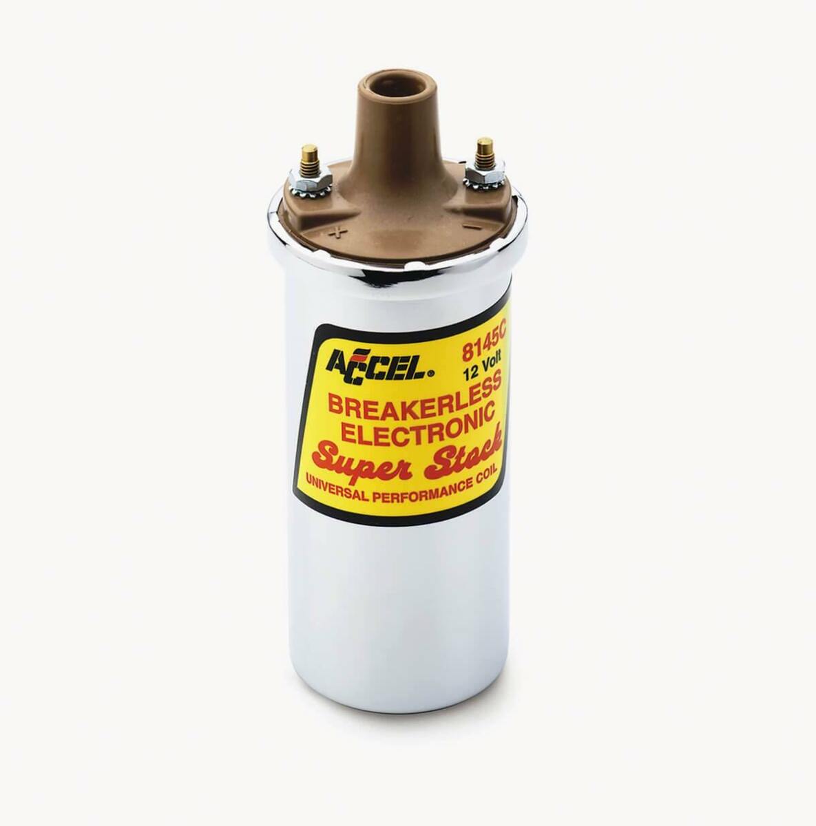 ACCEL Ignition Coil - SuperStock - Breakerless Electronic Coil - Chrome - 8145C