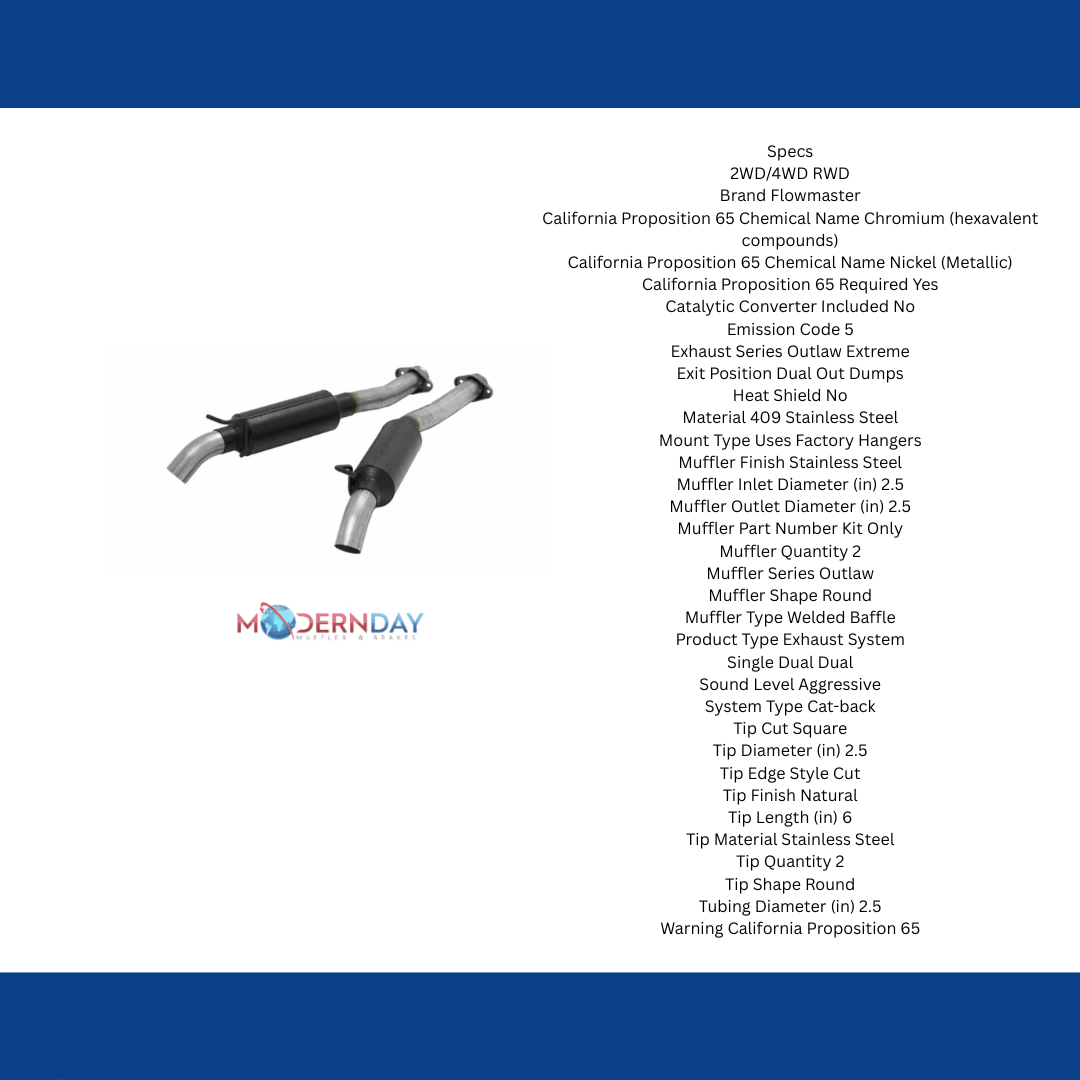 1986-2004 Ford Mustang Cat-back Exhaust System Flowmaster Outlaw 817682