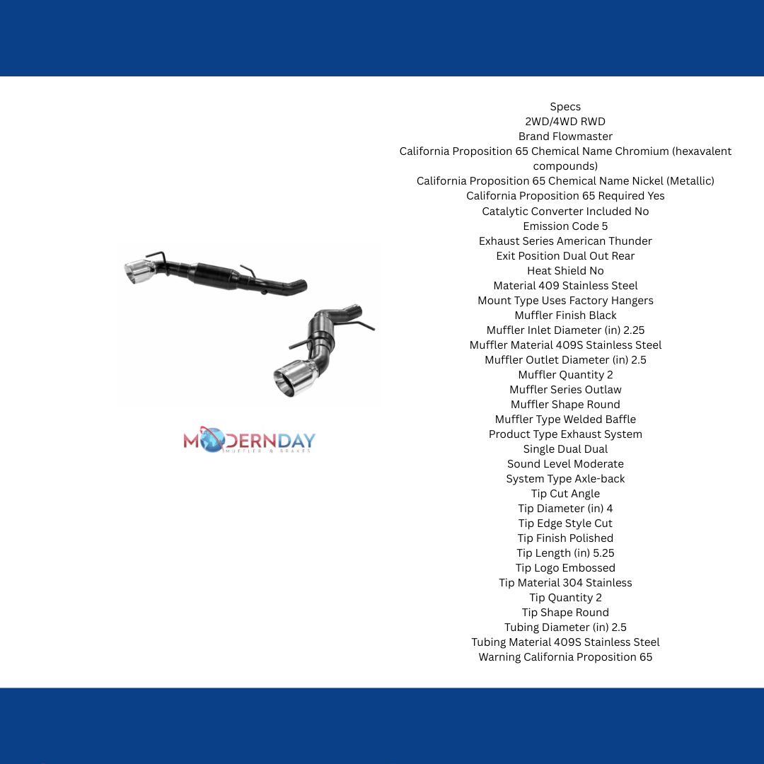 2016-2020 Chevrolet Camaro Cat-back Exhaust System Flowmaster American Thunder 817751