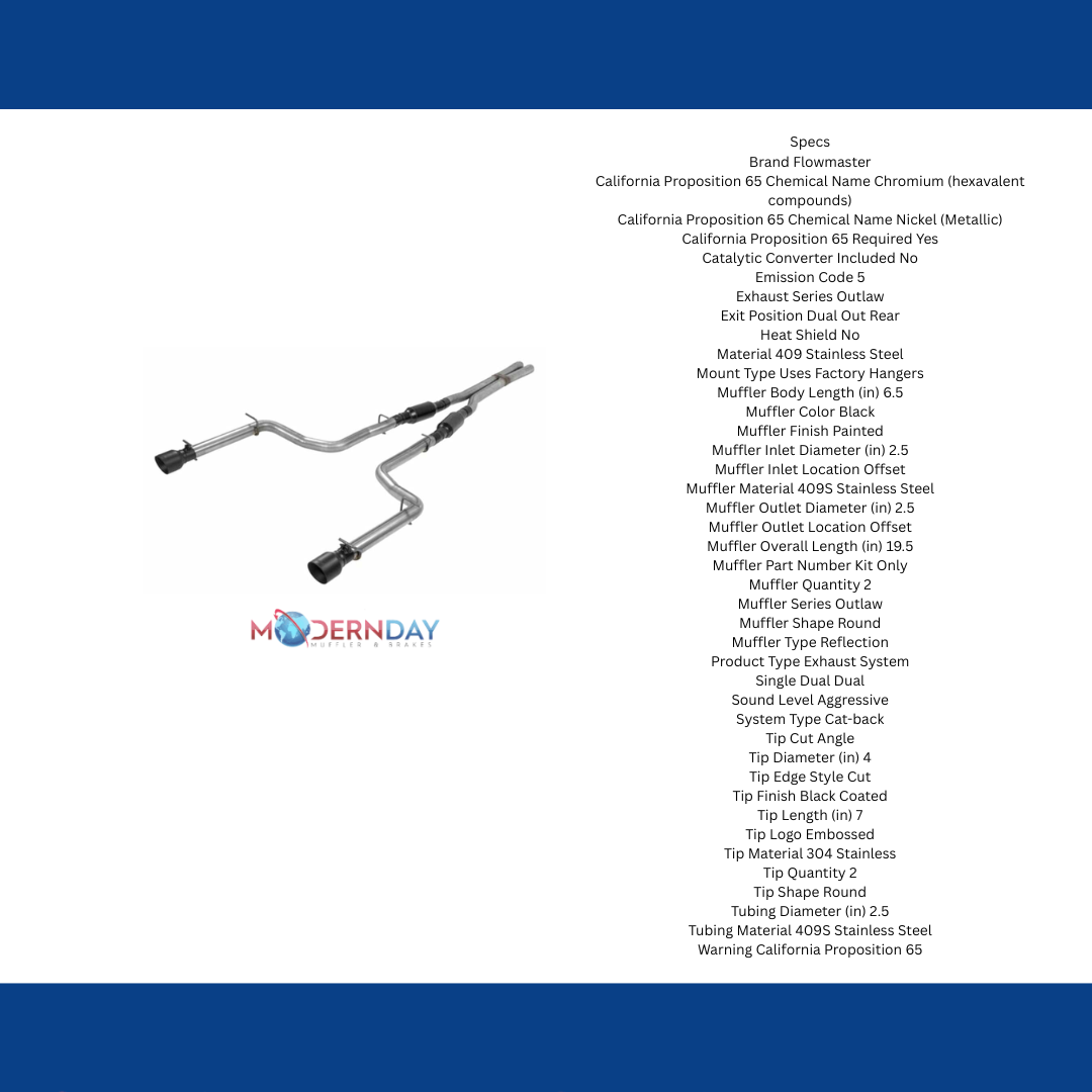 05-10 Dodge Charger RT Cat-back Exhaust System Flowmaster 817788