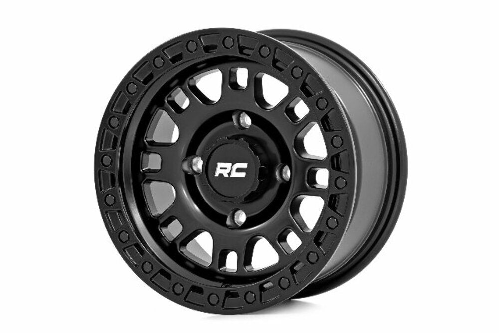 Rough Country 82 Series Wheel Semi Gloss Black 14x7 4x137 +10mm 82140733