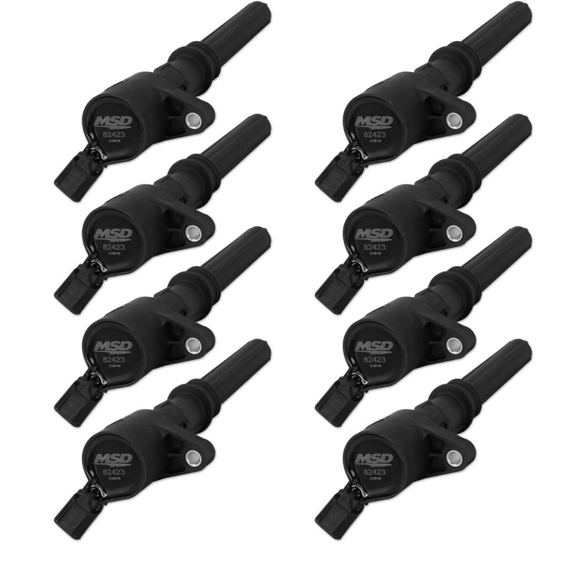 MSD Ignition Coils 1998-2014 Ford 4.6L/5.4L 2-valve engines Black 8-Pack 824283