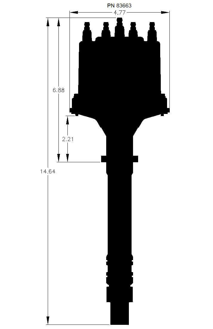 GM Late Model HEI V8 Ext Coil Distributor- Black - 83663