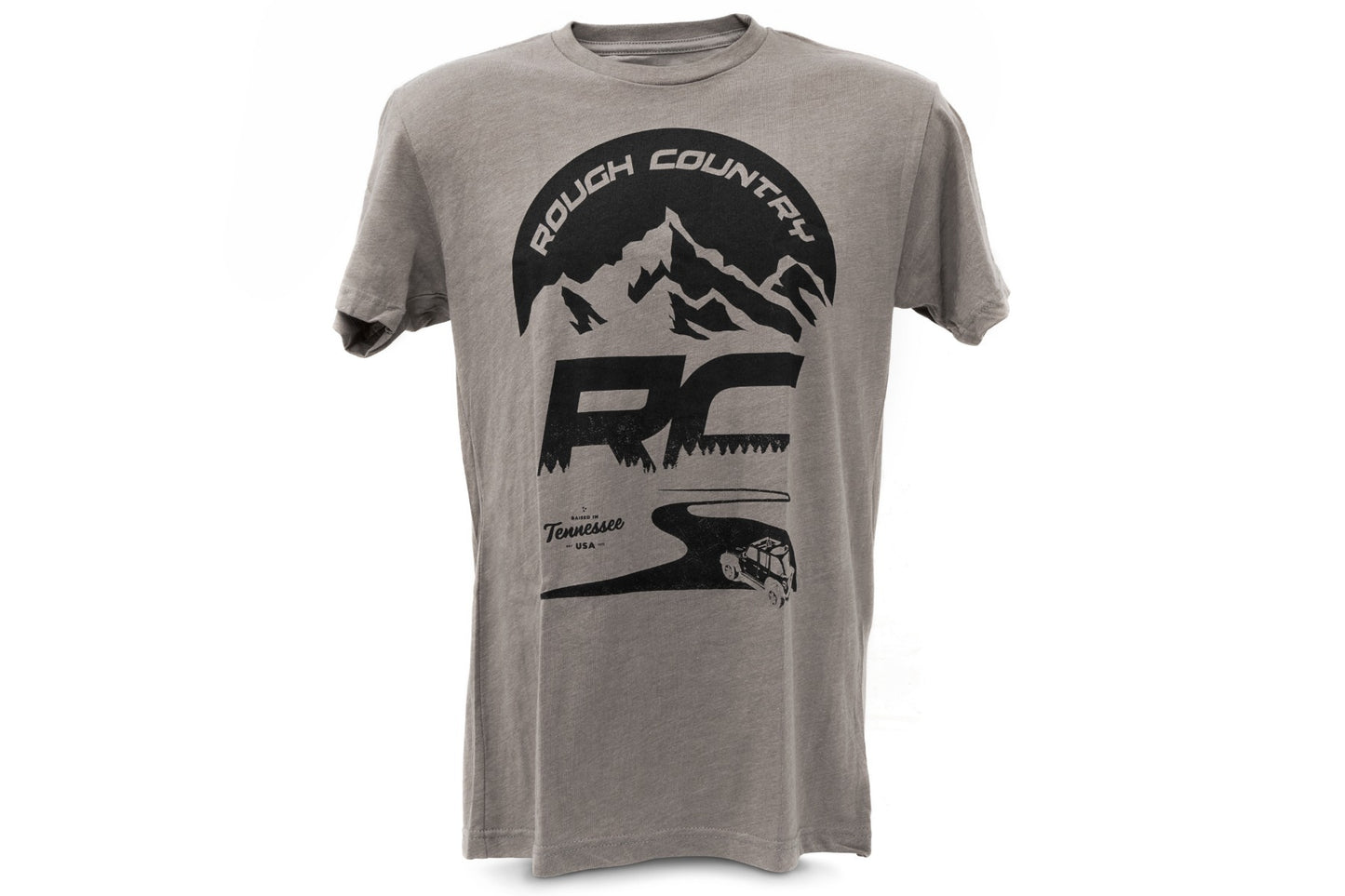 Rough Country T-Shirt - RC Mountains - Warm Gray - 2XL - 840952XL