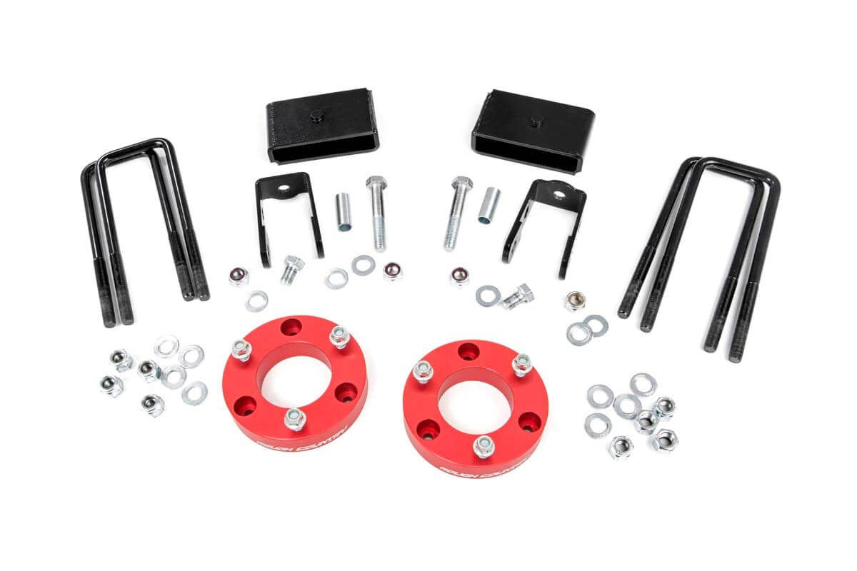 Fits Nissan Titan XD 2WD/4WD (2016-2024) 2 Inch Lift Kit; Red Spacers; 868RED