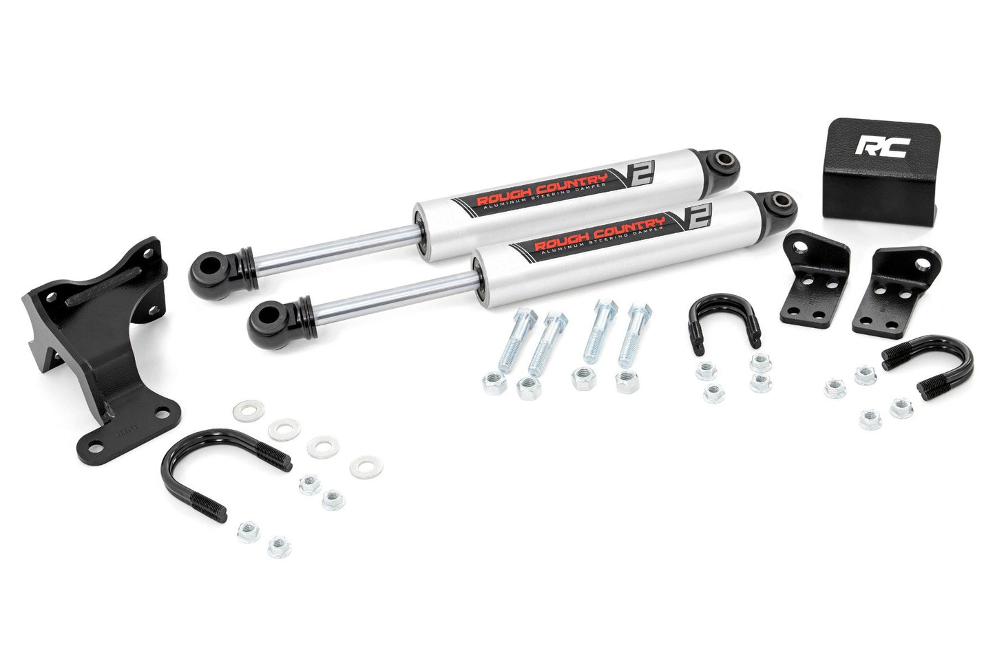 Fits Jeep Wrangler JK (07-18) V2 Steering Stabilizer; Dual; 2-8" Lift; 8734970