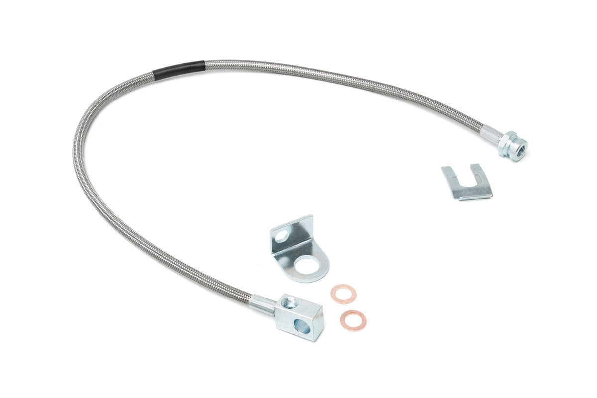 Fits Jeep Cherokee XJ/Wrangler TJ Brake Line; Rear; 4-6" Lift; 89703