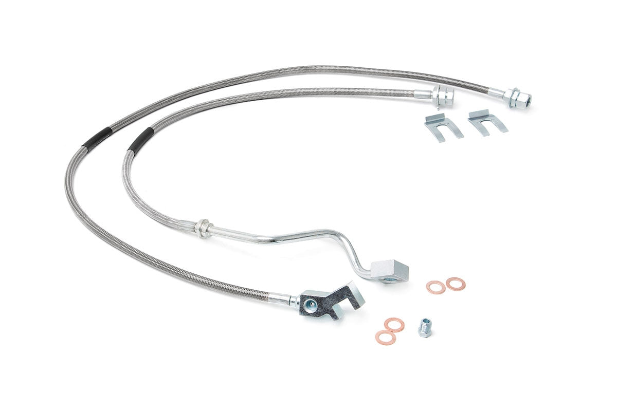 Fits Ford F-250/F-350 SD (99-04) Brake Lines; S/S; FR; 4-8" Lift; 89705