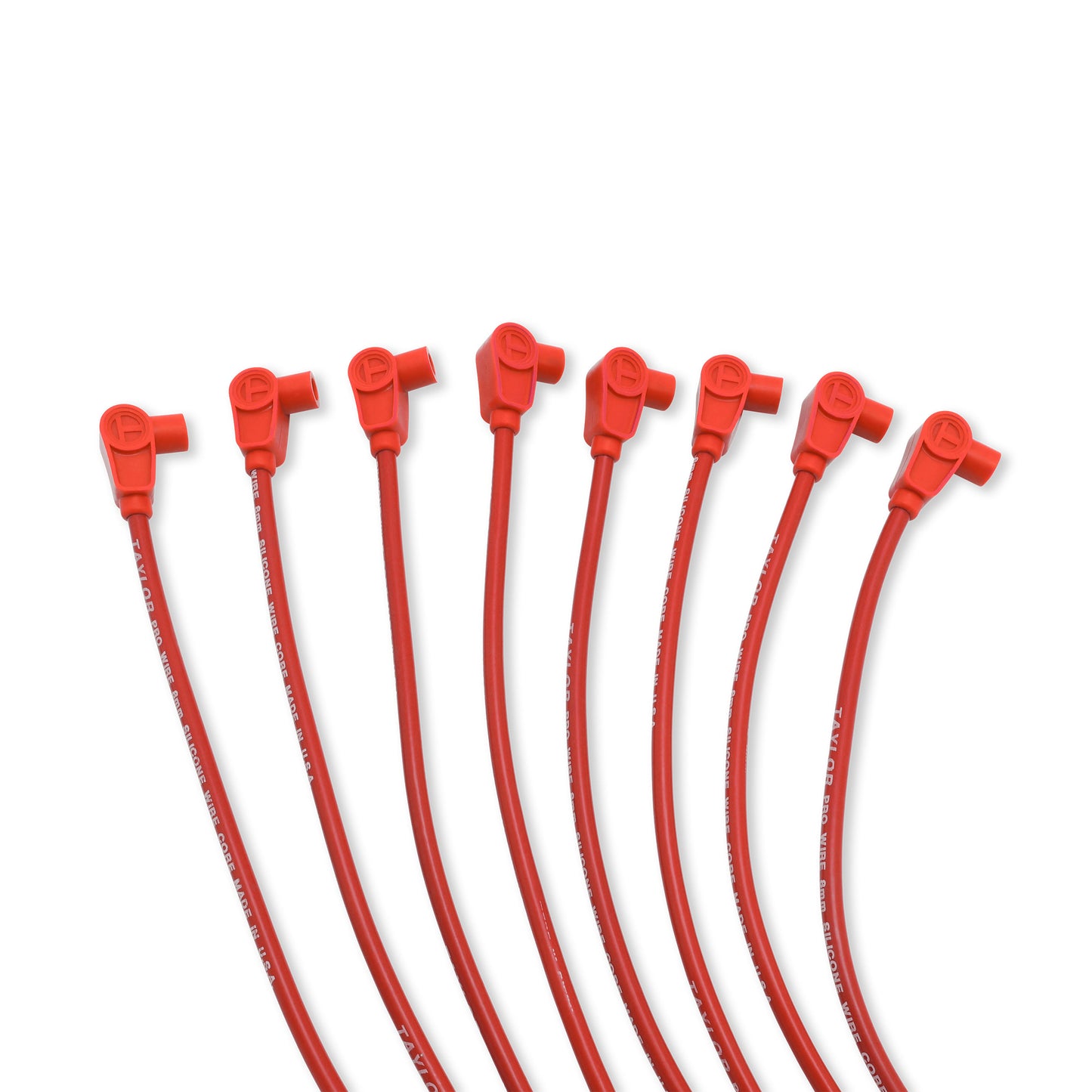 Spark Plug Wire Set Universal 8mm Silicone 90? 0 ohm/ft Prowire Solid Red 70250