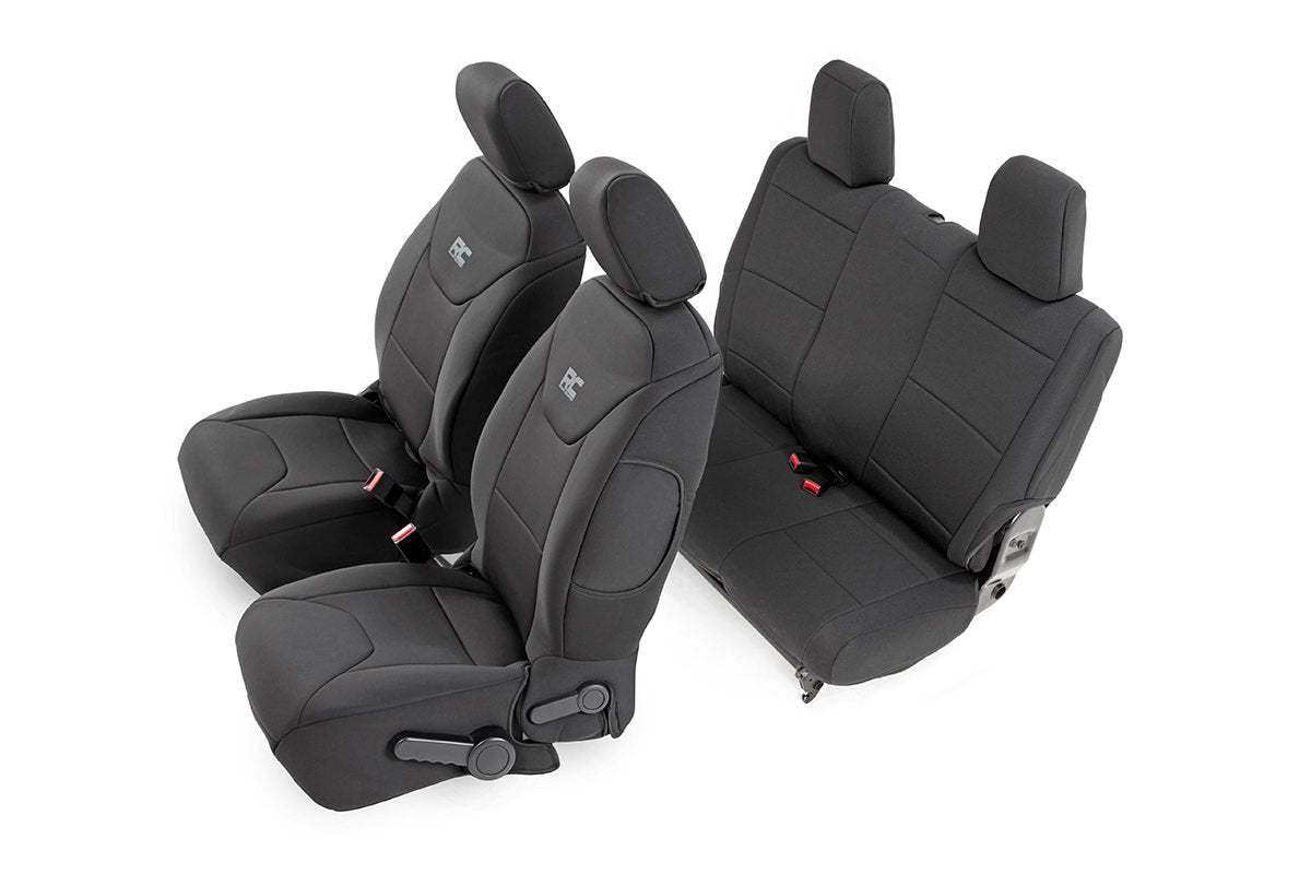 Fits Jeep Wrangler JK 4WD (2013-2018) Seat Covers; Front and Rear; 2-Door; 91007