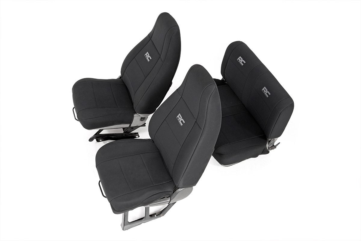 Fits Jeep Wrangler YJ 4WD (1987-1990) Seat Covers; Front and Rear; 91008
