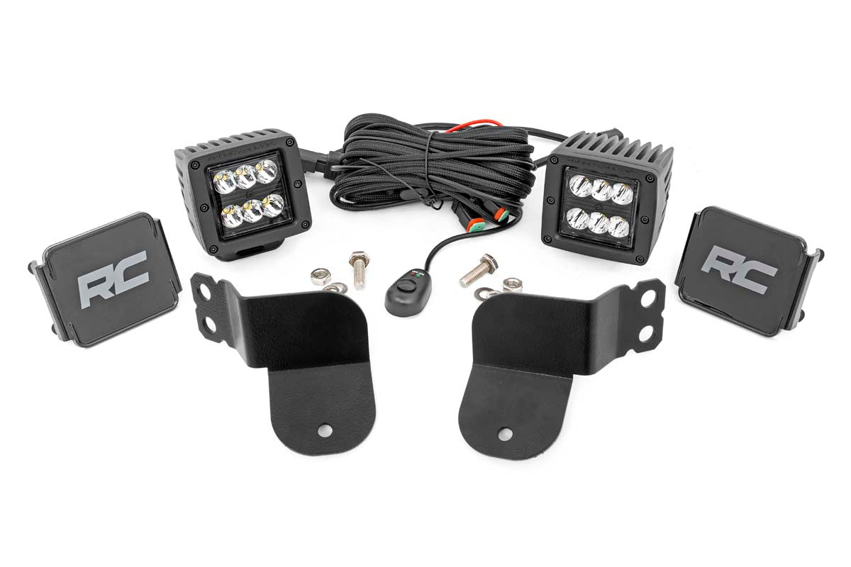 Fits Polaris General/General XP LED Light; Cage Mount; 2" Black Pair; Spot 93022