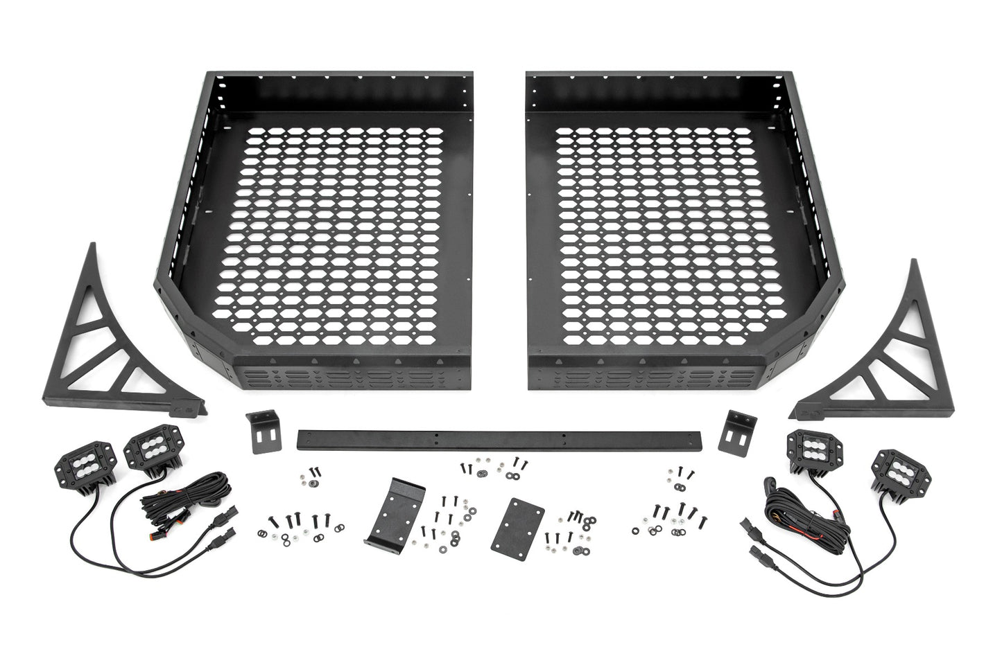 Fits Polaris Ranger 1000 Cargo Rack Dual 2" Black LED Pairs Flush Mount 93057