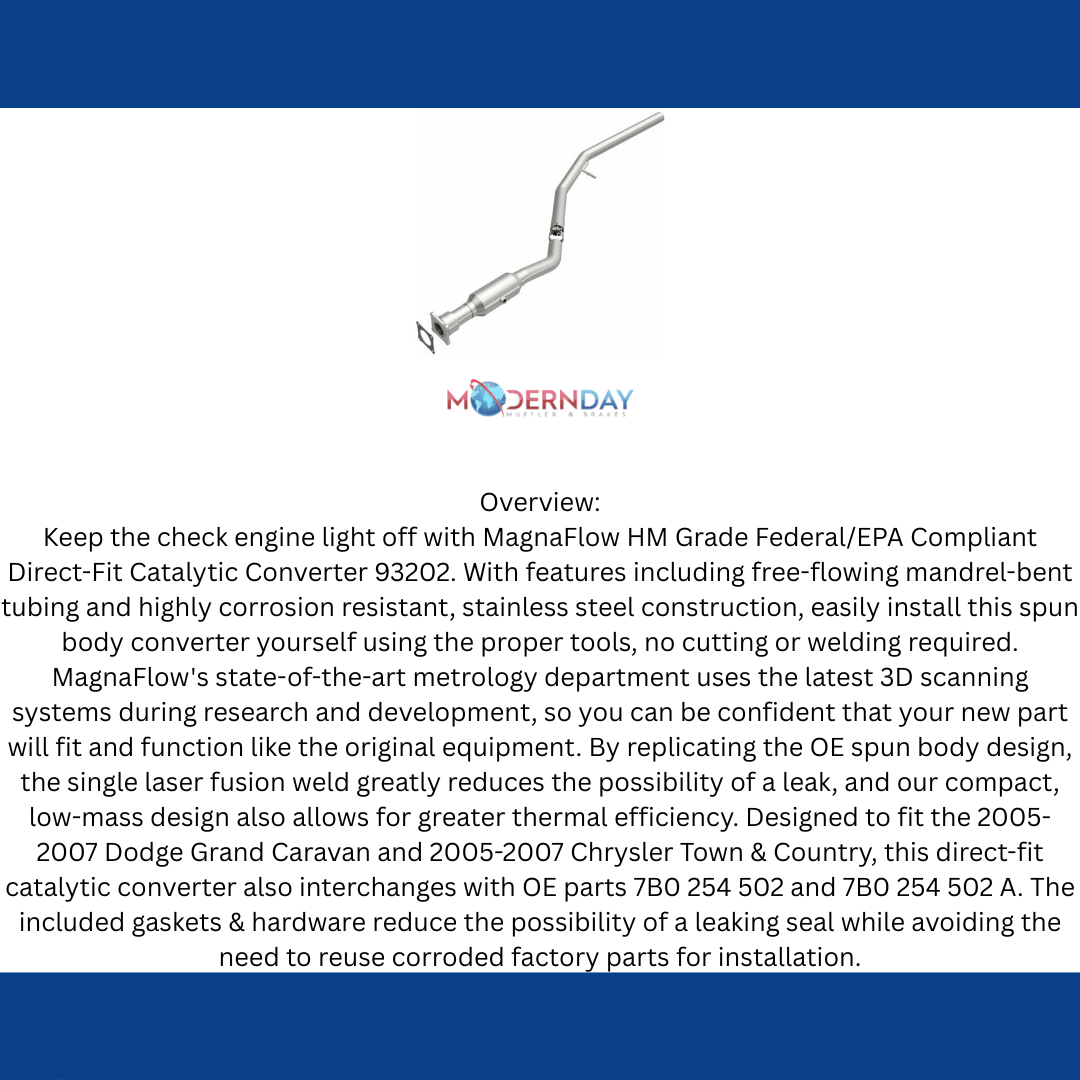 04-06 Chrysler Voyager 3.3L Direct-Fit Catalytic Converter 93202 Magnaflow