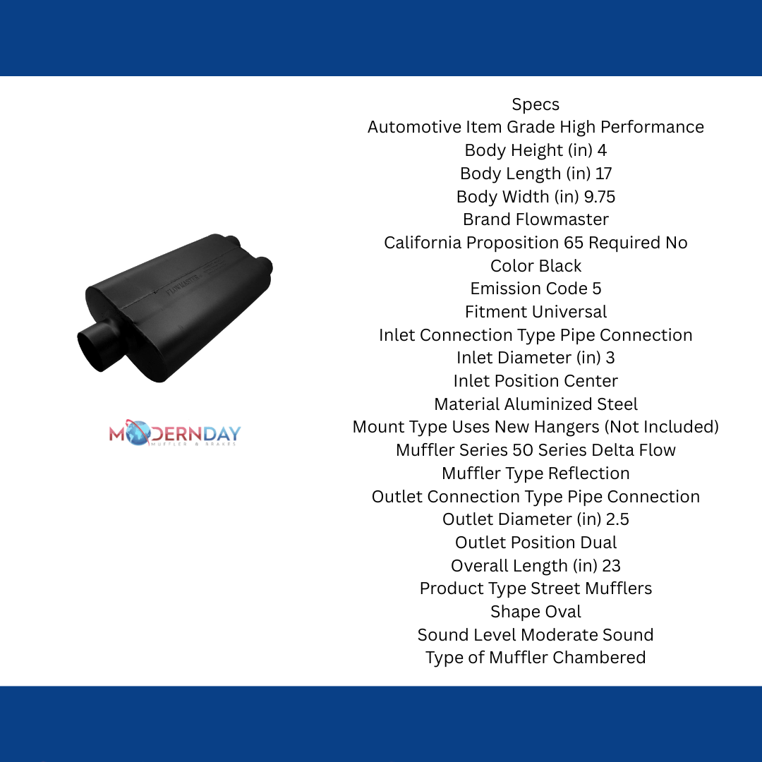 Flowmaster 50 Series Delta Flow Muffler - 3'' Center In / 2.5'' Dual Out - 9430502