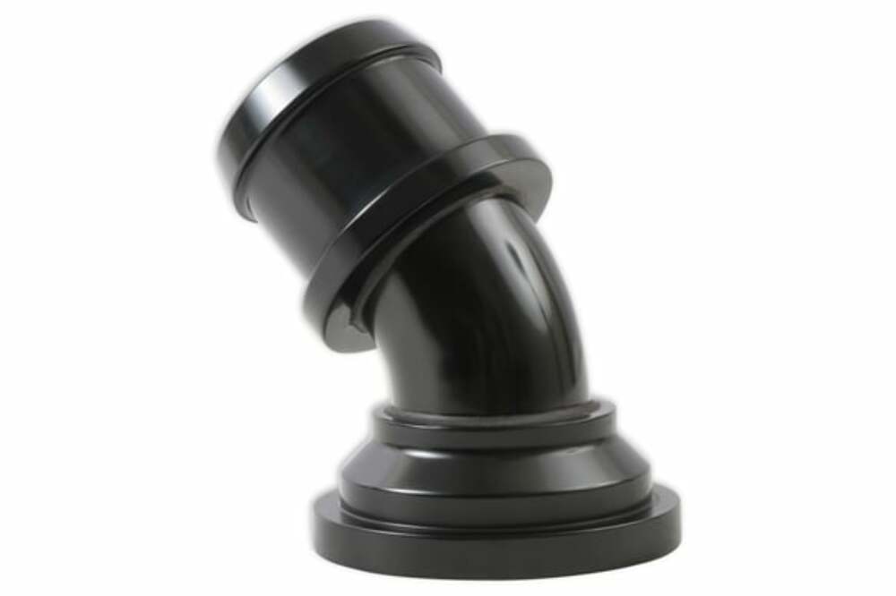 Holley Water Neck - Swivel 45 Degree Angle - Black - 97-343