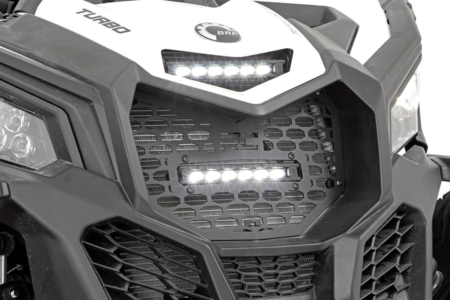 Fits Can-Am Maverick X3 LED Light Kit; Grille Mount; 6" Black Slimline; 97022