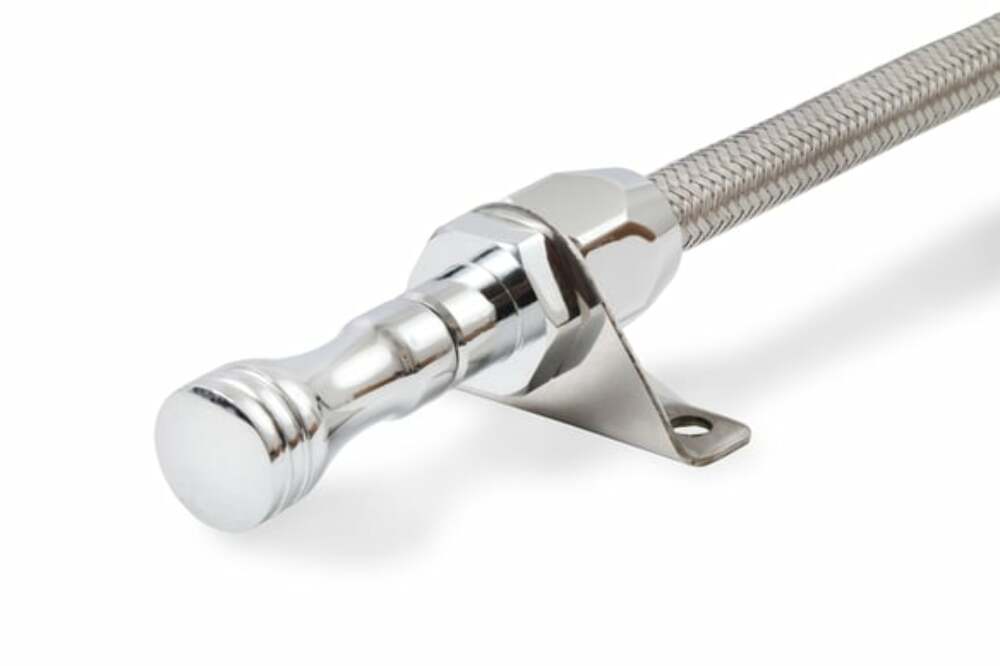 Mr. Gasket Automatic Transmission Dipstick & Tube -Braided Stainless Steel 9704G