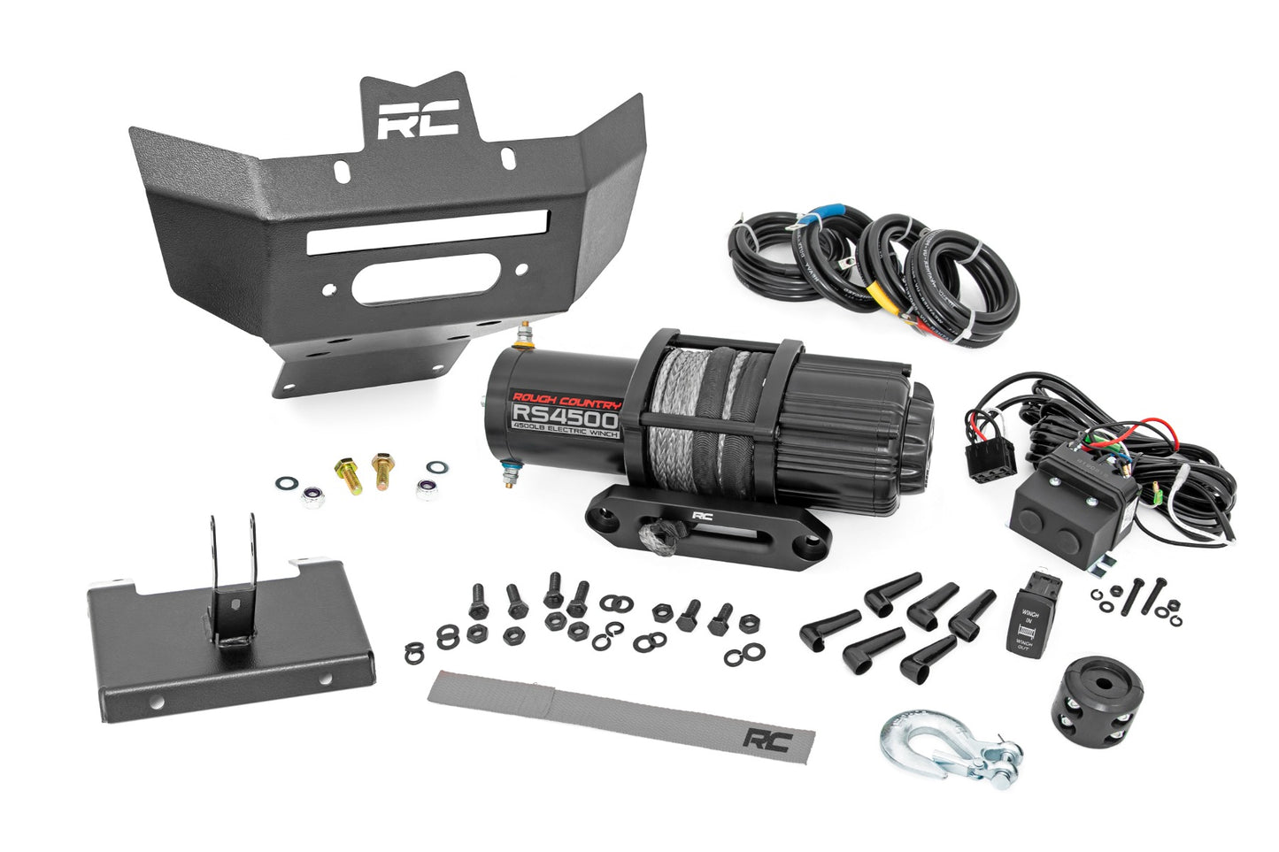Fits Can-Am Renegade (12-15) Winch Bumper; 4500-Lb Winch; Synthetic Rope; 97070