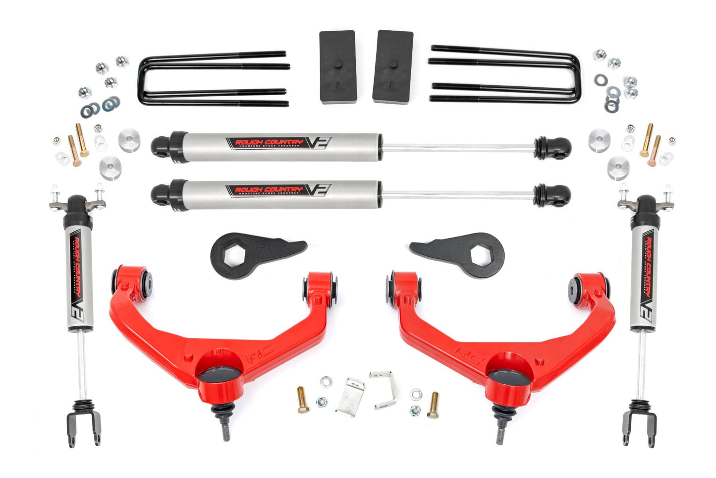 Fits Chevy/GMC 2500HD/3500HD (11-19) 3.5 Inch Knuckle Lift Kit; V2; 97570RED
