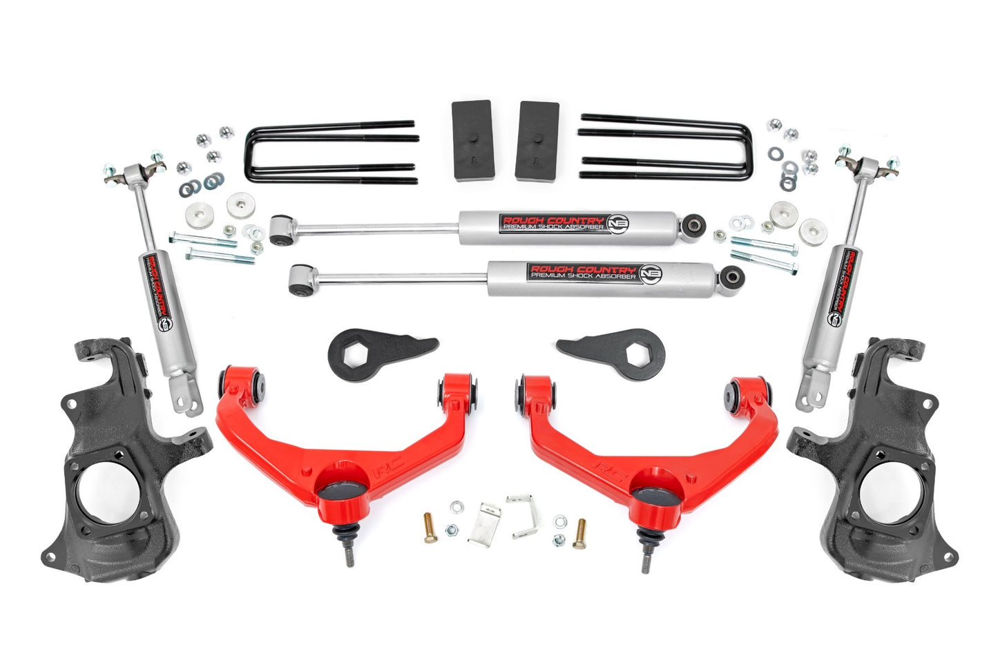 Fits Chevy/GMC 2500HD/3500HD (11-19) 3.5" Lift Kit Knuckle w/ Overloads 97630RED