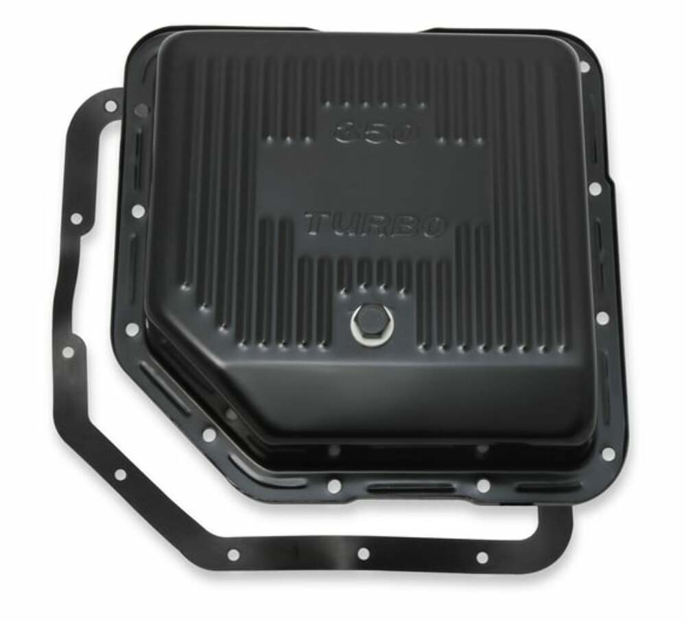 Mr. Gasket Transmission Oil Pan - Black Steel - 9765BMRG