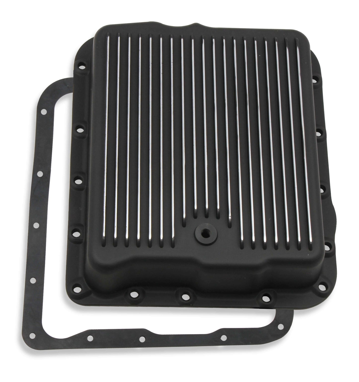 Mr. Gasket Transmission Oil Pan - Black Aluminum - 9797BMRG