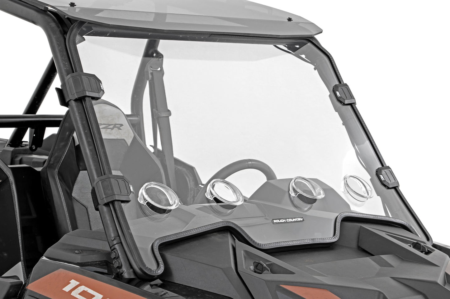 Fits Polaris RZR Vented Full Windshield; Scratch Resistant; 98292010
