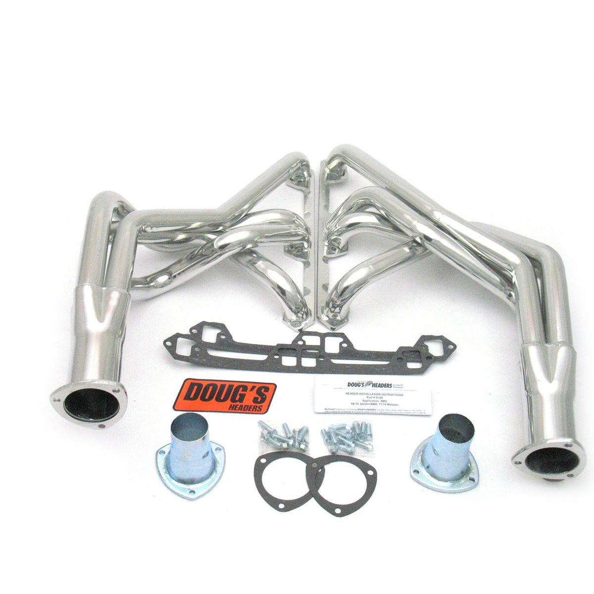 Long Tube Headers for 68-76 AMC 290-401 V8 1-7/8in Primary Ceramic Coated D104