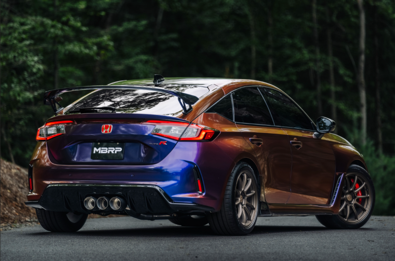 Fits 2023-2024 Honda Civic 3" Cat Back, Triple Rear Exit, T304, BE Tips-S49023BE